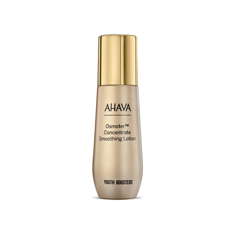 Loción suavizante Osmoter de AHAVA con minerales concentrados del Mar Muerto.