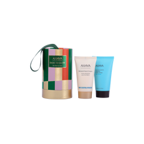 AHAVA On-the-Go Duo, tamaño de viaje, productos esenciales para manos y cuerpo del Mar Muerto.